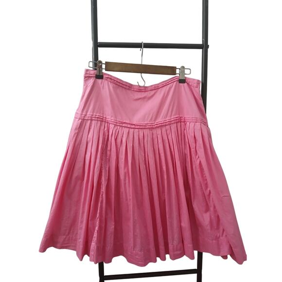 J.Crew Pink Pleated A- Lined &  Lined Knee Length Skirt Zip Closure 10 - Picture 1 of 8